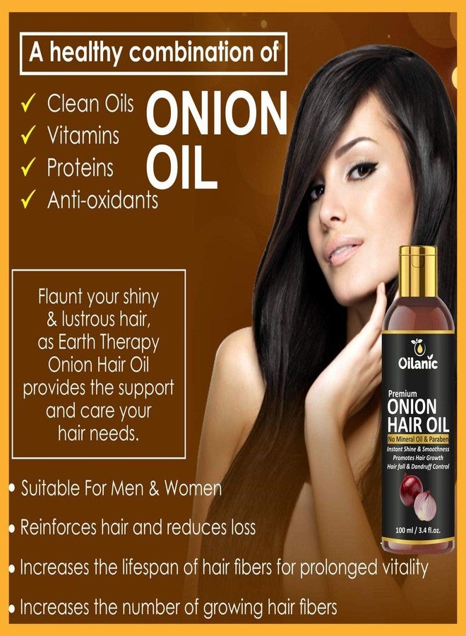 Oilanic Onion Herbal Oil - For Hair Growth & Anti Hair Fall Combo Pack of 2 Bottles of 100 ml(200 ml) - Image 3