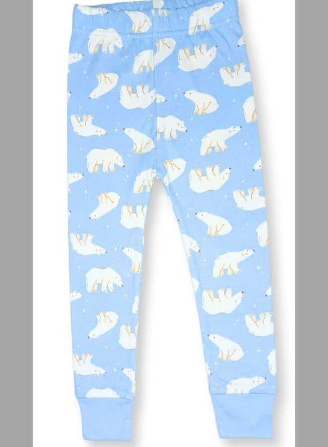 TuddyBuddy 100% Cotton Rib Boys & Girls Long Sleeves T-shirt & Pajama Sets for Day wear and Night Wear (12-18 Months, Blue Polar Bear LS Tee & Bottom Set) - Image 5