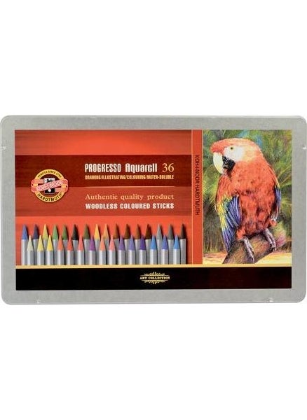 KOH-I-NOOR - Koh-I Noor Progresso Aquarell Tree-Free Waterable Crayons 36 Colors - Image 1