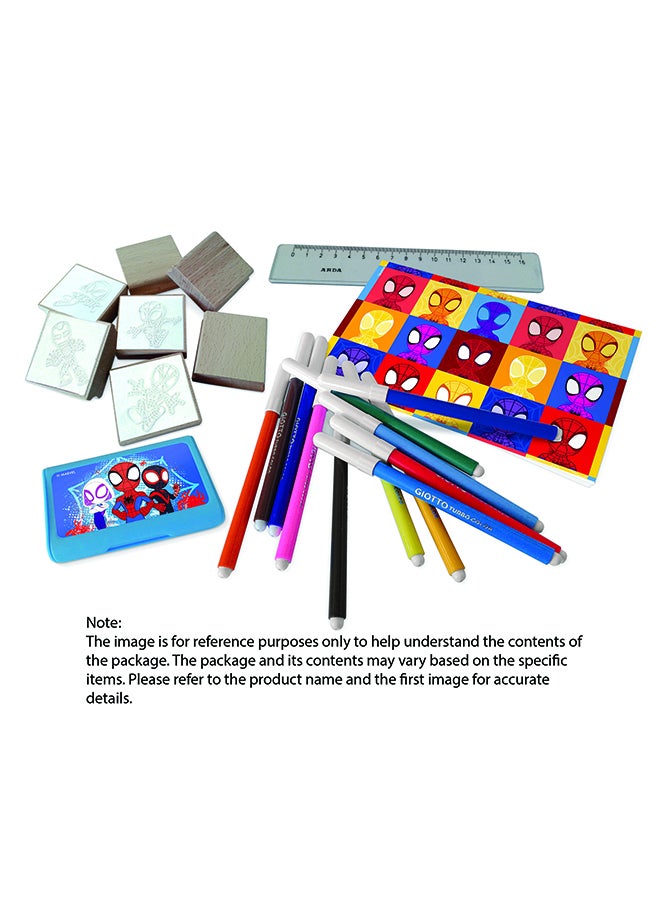 MULTIPRINT Frozen 2  60 Felt Tip Pens Deluxe Art Case With Stamps, Crayons, Ink Pad And Coloring Accessories Creative Gift For Kids Made In Italy  - Image 2