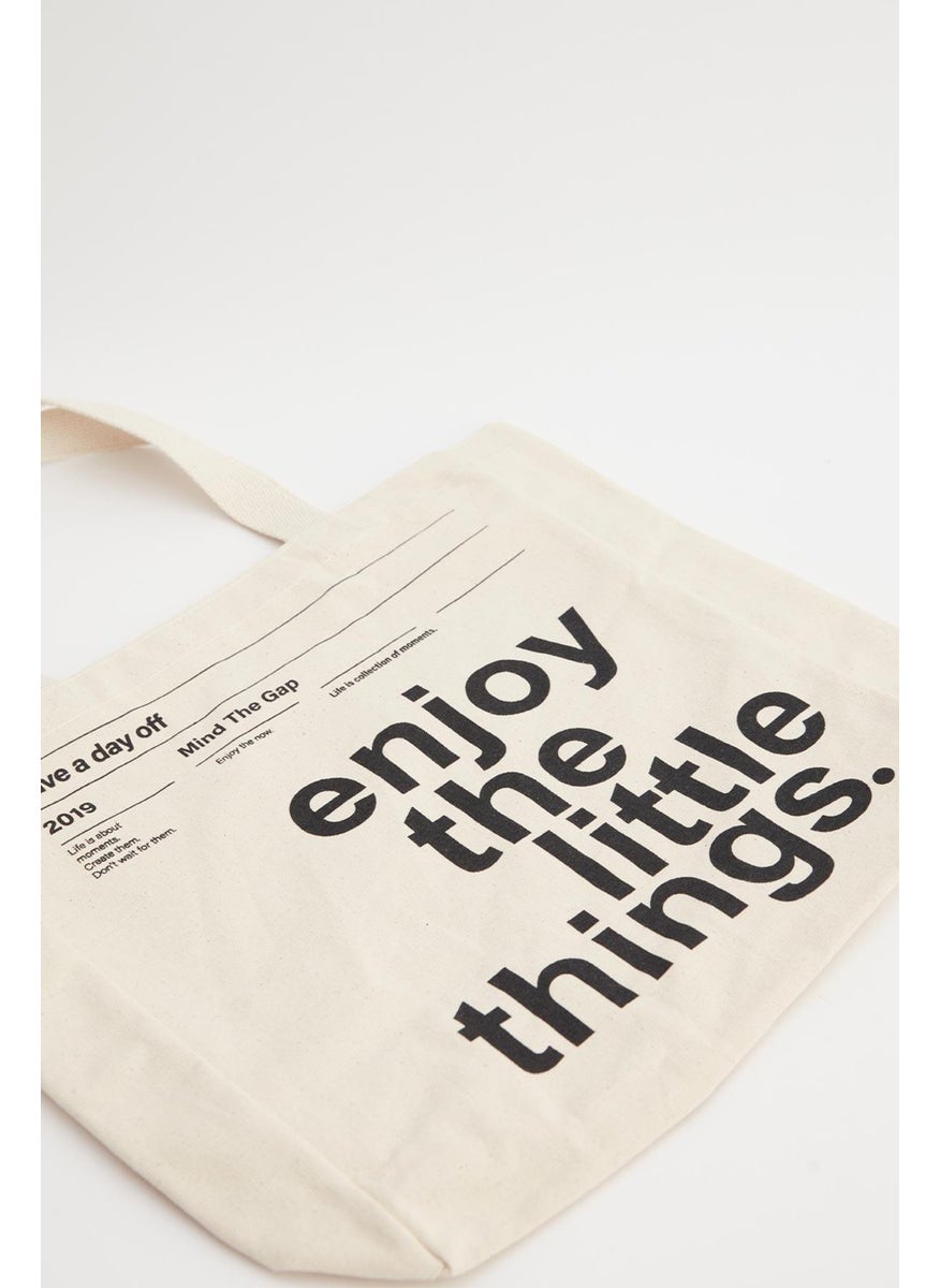 Manuka - Enjoy Printed Gusseted Tote Bag - Image 1
