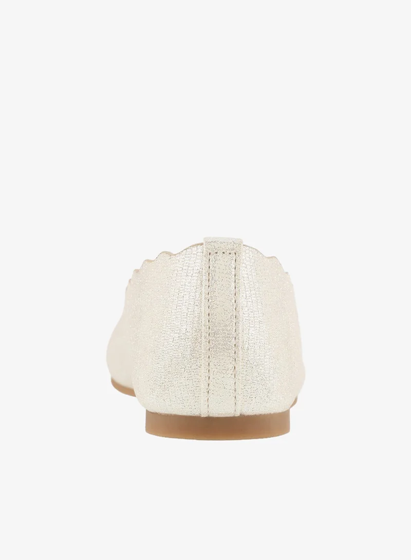Little Missy WHITE Girls Textured Ballerina Shoes for Women | Best Price UAE