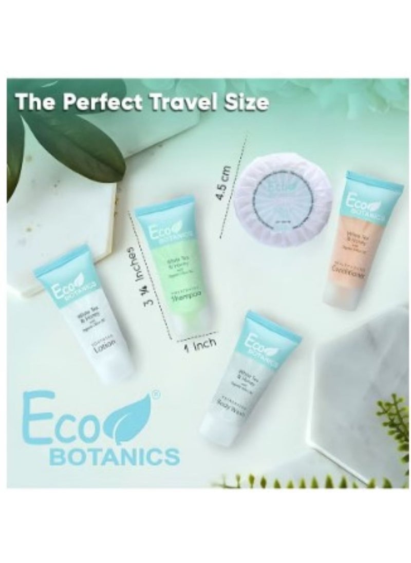 Eco Botanics - Hotel Soaps & Toiletries Bulk Set 30ml Hotel Shampoo & Conditioner, Body Wash, Body Lotion & 20g Bar Soap Travel Size | 250 Pieces - Image 1
