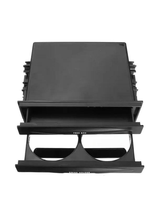 2 Tier Car Storage Box Organizer With Drink Holder Free Box Labels Black - Image 3