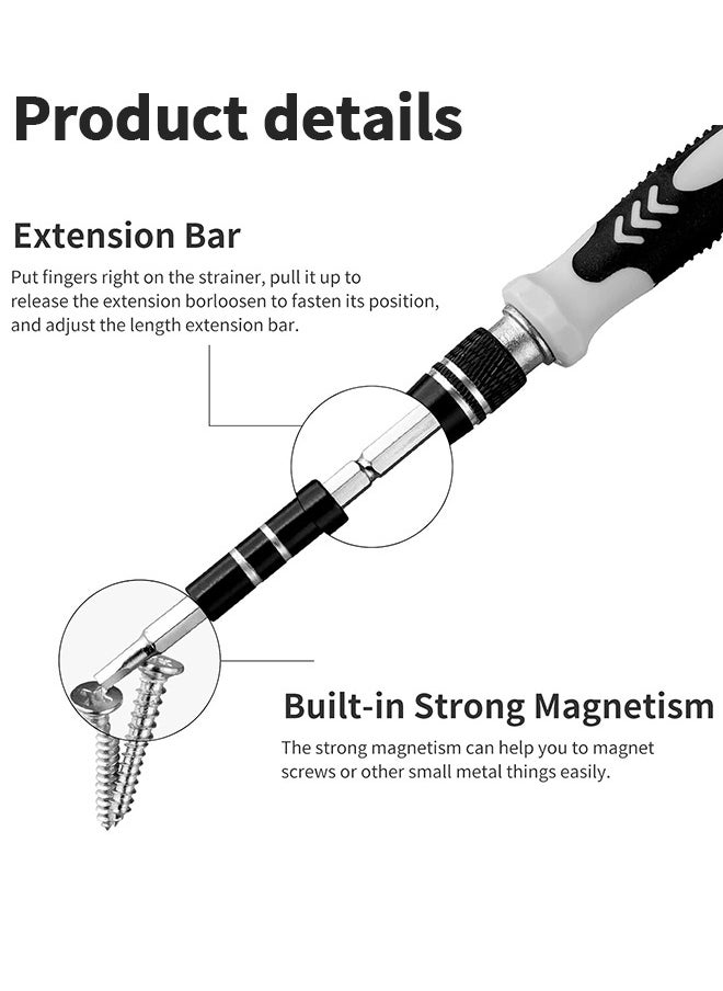UETEEY Precision Screwdriver Set, 122 in 1 Computer Screwdriver Kit, Laptop Screwdriver Sets with 101 Magnetic Drill Bits, Electronics Tool Kit Compatible for Computer, Tablet, PC, iPhone, PS4 Repair  - Image 3