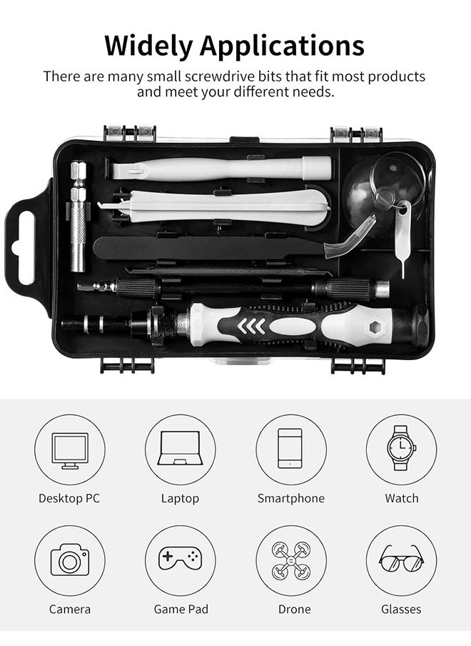 UETEEY Precision Screwdriver Set, 122 in 1 Computer Screwdriver Kit, Laptop Screwdriver Sets with 101 Magnetic Drill Bits, Electronics Tool Kit Compatible for Computer, Tablet, PC, iPhone, PS4 Repair  - Image 2