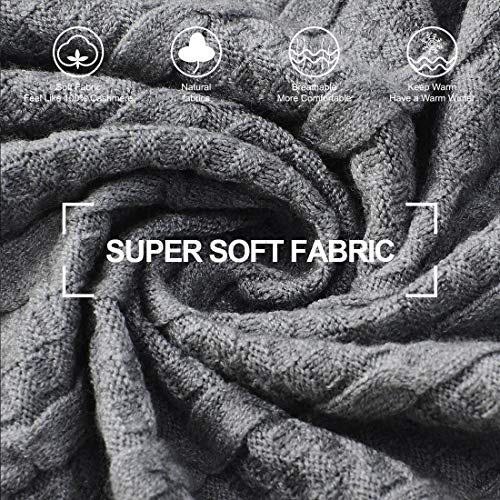 PULI Women's Versatile Knitted Shawls Scarf Poncho Sweater with Buttons Lightweight Spring Summer Fall Wraps Cable - Image 3