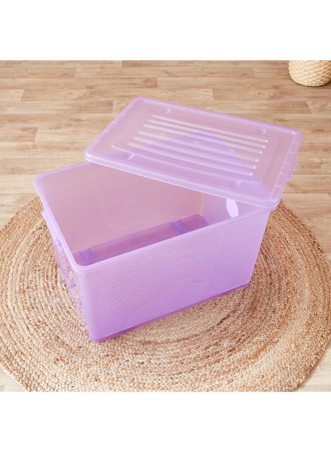Home Box Rolling 94 L Storage Box with Wheels and Lid - 67x45x40 cm - Image 2