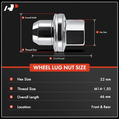 A-Premium M14-1.50 Wheel Lug Nuts Compatible with Land Rover Range Rover Sport Discovery LR3 LR4 Front and Rear 20-PC Set - Image 2
