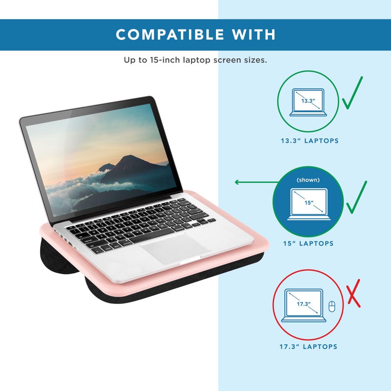 LAPGEAR Compact Lap Desk - Rose Quartz - Fits up to 15 Inch Laptops - Style No. 43104 - Image 3