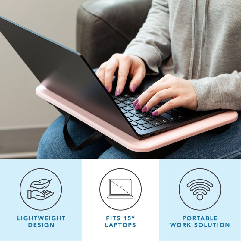 LAPGEAR Compact Lap Desk - Rose Quartz - Fits up to 15 Inch Laptops - Style No. 43104 - Image 2
