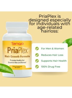 Tango PriaPlex Natural Hair Growth Supplement for Hair Loss for Men and Women, Supporting Healthy Hair Regrowth (180 Caplets)  - Image 2