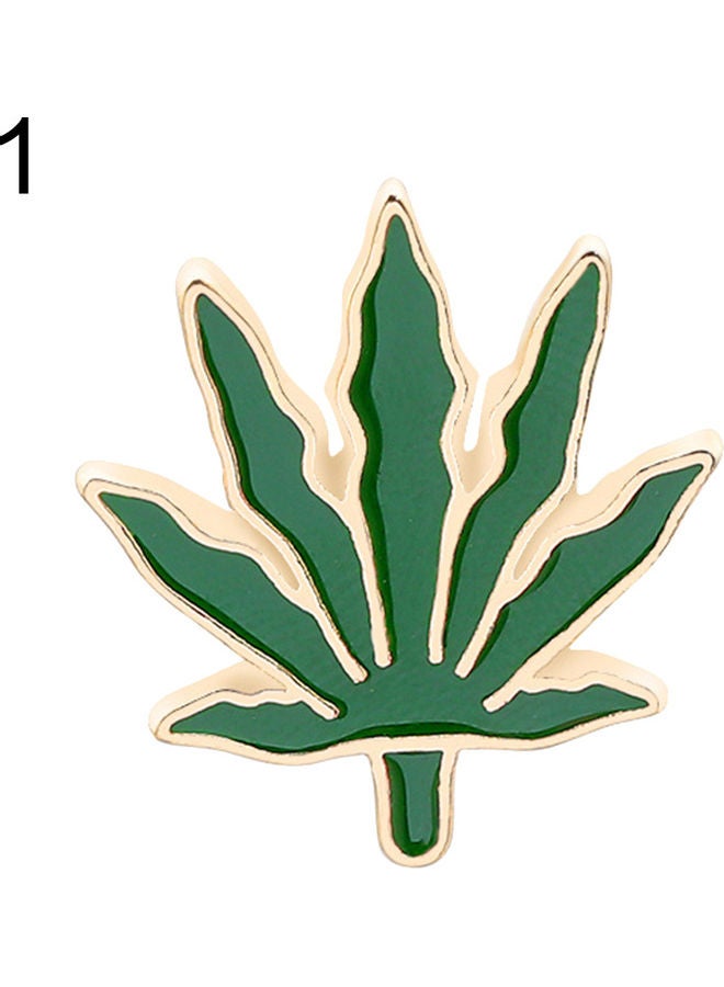 NIBEMINENT Green Tree Leaf Enamel Brooch Pin Breastpin Scarf Hat Jewelry  - Image 1