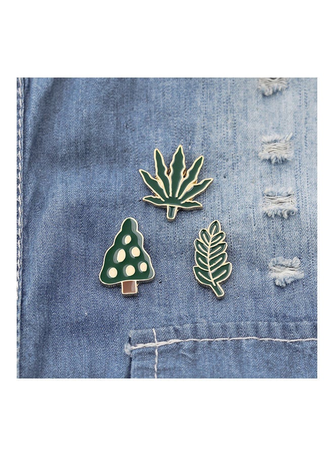 NIBEMINENT Green Tree Leaf Enamel Brooch Pin Breastpin Scarf Hat Jewelry  - Image 2