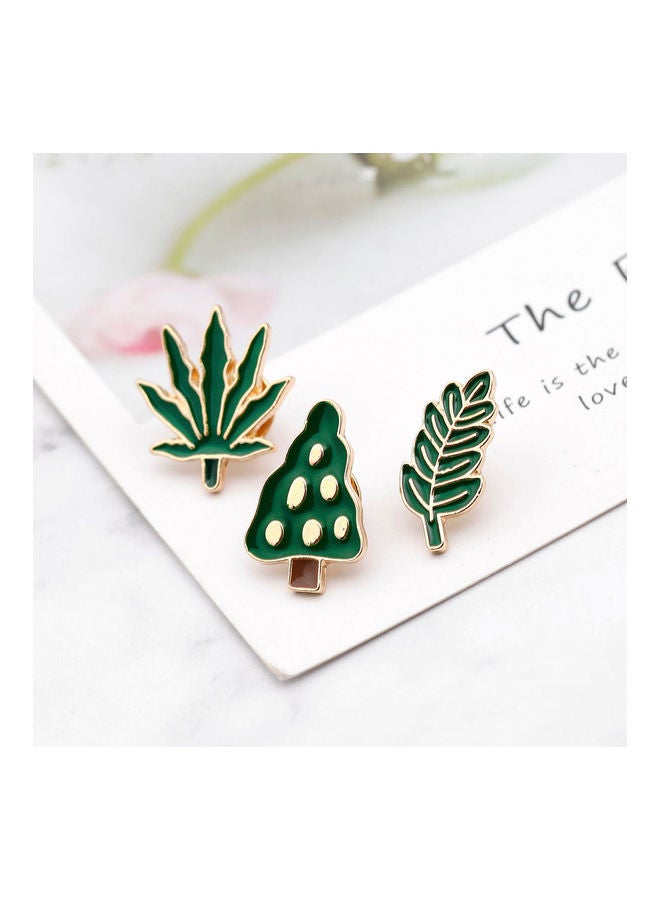 NIBEMINENT Green Tree Leaf Enamel Brooch Pin Breastpin Scarf Hat Jewelry  - Image 3