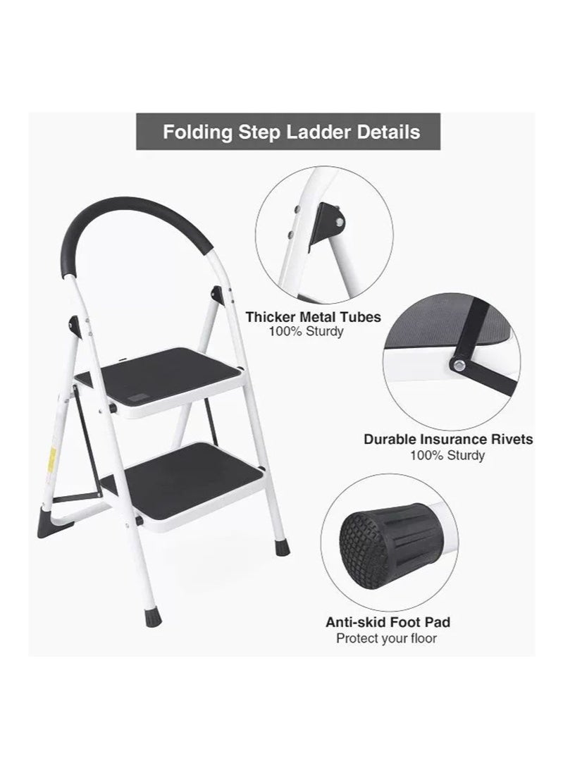 2-Step Folding Step Ladder white - Image 2