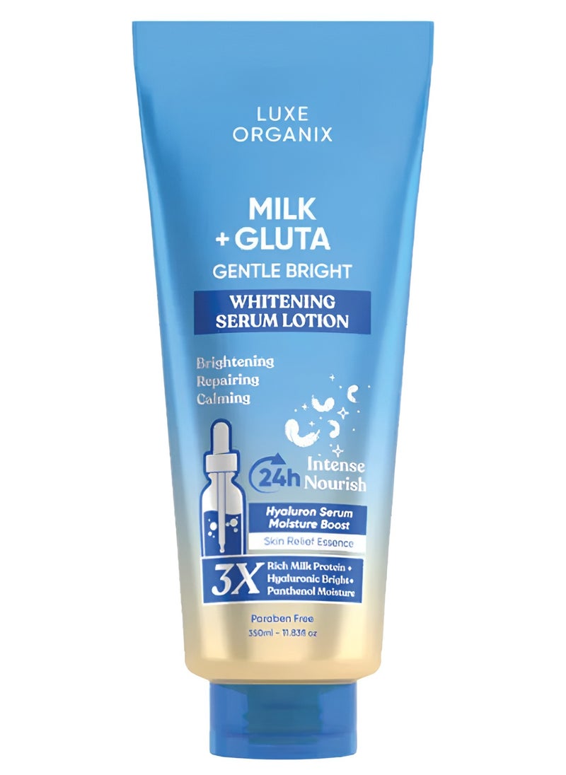 LUXE ORGANIX Milk + Gluta Whitening Serum Lotion 350ml 