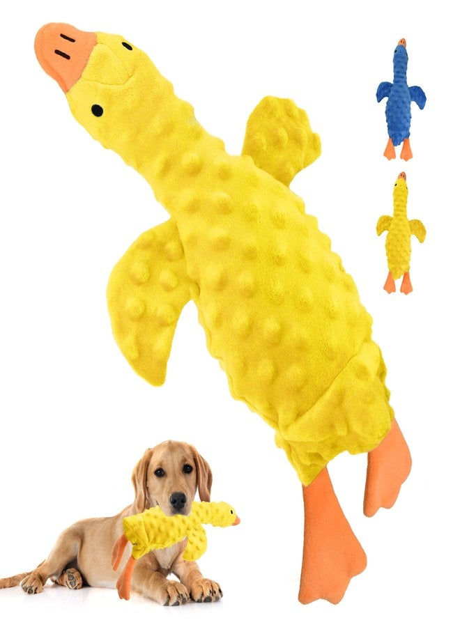IPTPAS Squeaky Plush Dog Toy for All Breeds, Multifunctional Goose Dog Toy with Honking Sound, Crinkle Paper, Treat Pocket, Durable Soft Stuffed Animal for Chewing, Cuddling, Interactive Play (Yellow) - Image 1