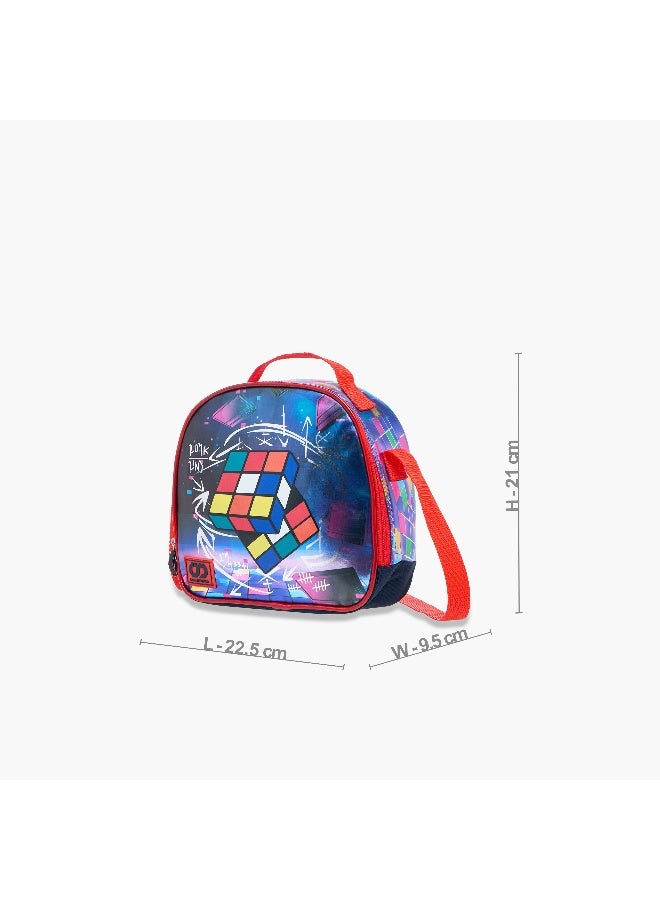 sami_studio حقيبة غداء بطباعة مكعب روبيك للأطفال - Image 2