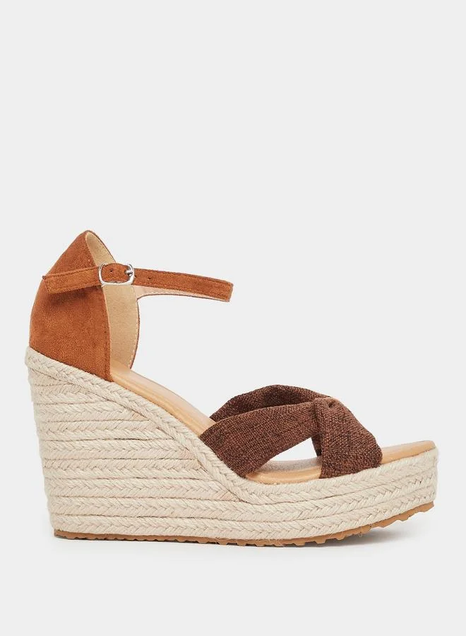 ستايلي Styli Textured Espadrille Wedge Sandals