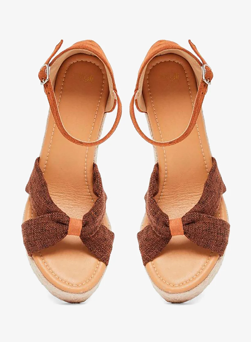 Styli Styli Textured Espadrille Wedge Sandals