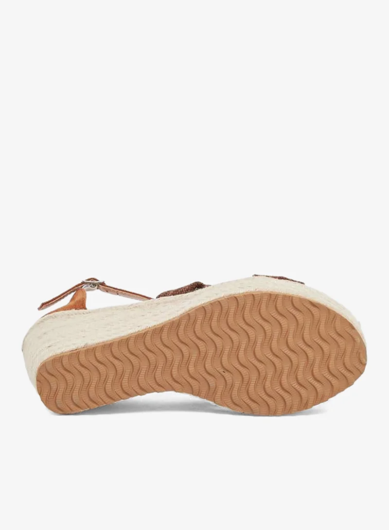 Styli Styli Textured Espadrille Wedge Sandals