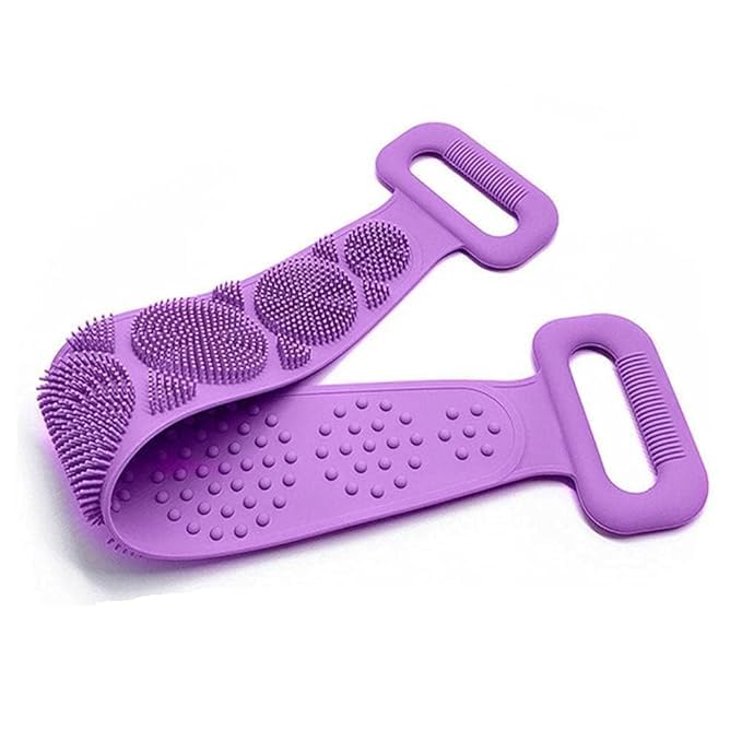 GNOLY Silicone Body Scrubber Belt Exfoliating Belt Removes Belt Scrubber Washer Double Side Shower Bath - Image 1