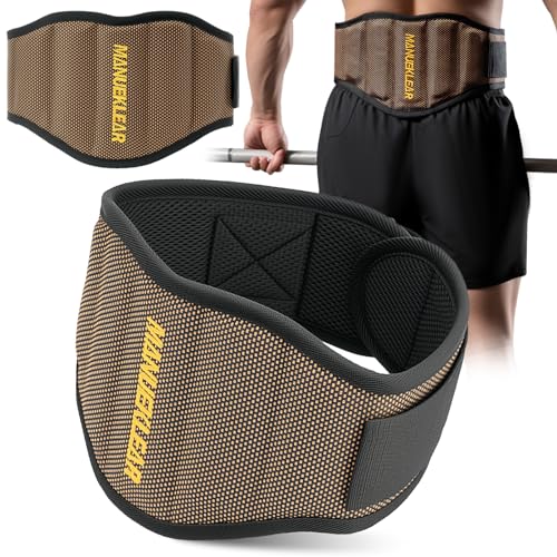 M MANUEKLEAR MANUEKLEAR Gym Weight Lifting Belt Weight Lifting Workout Weightlifting Powerlifting Belt for Men Women - 7.5inch - Bodybuilding Fitness Back Support for Cross Training, Squats, Lunges - Image 1