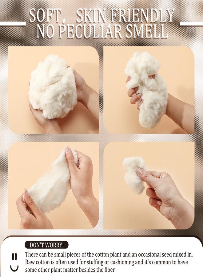 Berlune Organic Raw Cotton Stuffing Natural Cotton Filling for Pillow Upholstery Couch Dolls Art Crafts Stuffed Animals Filler(2.2 lb,White) - Image 3