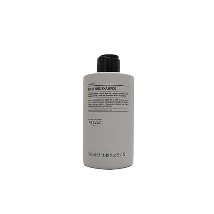 PREVIA Volumizing Bodifying Shampoo | Volumizing Shampoo for Fine & Thin Hair | Add Strength, Body & Shine | Natural Italian Formula with Organic Tilia Blossom | Vegan & Sulfate Free | 11.49 oz