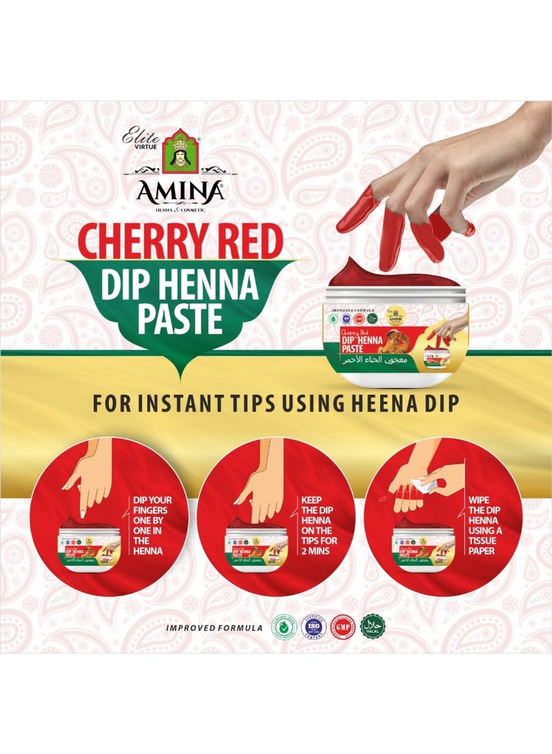 Amina Dip Henna Instant Red Colour Mehendi Paste | For Finger Tips With 3 Types Henna Tattoo Stickers - Image 3