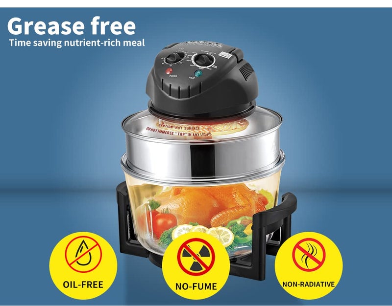 VBM VBM 1400W Halogen Convection Oven Cooker Air Fryer 13L Halogen Infrared Deep Fat Free Frying Low Running Cost Healthy Eating No Oil Halogen Cooker Machine with All Accessories Included - Image 3