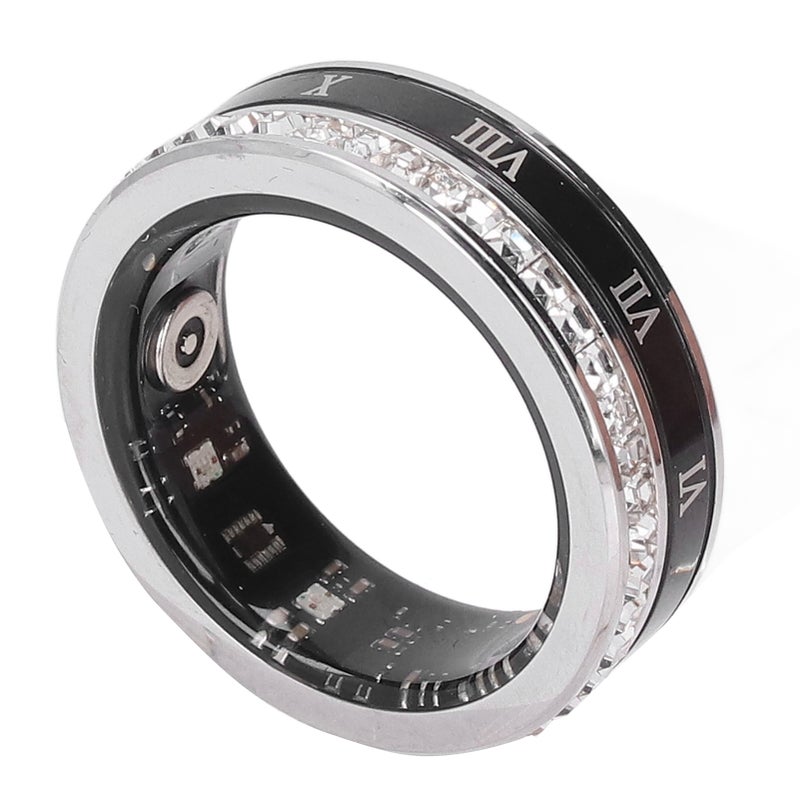 Smart Ring Ti Steel BT IP68 Water Resistant Step Counting Magnetic Charging Fitness Ring for Home Outdoor Activities Silver Size 10 19.8mm / 0.78in ID - Image 3