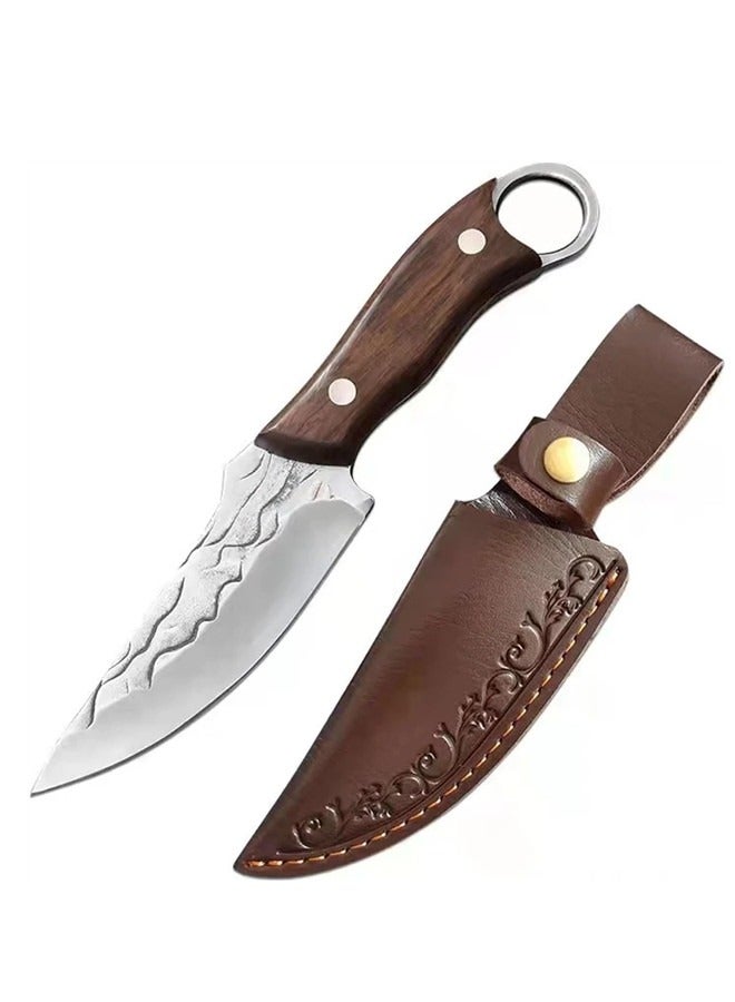 أوساويك سكين الشيف قطع اللحوم مطبخ الرص سكين من الفولاذ المقاوم للصدأ سكين تقطيع السكين عالية الصلابة سكين الجزار أدوات البقاء في الهواء الطلق مع غطاء - Image 1