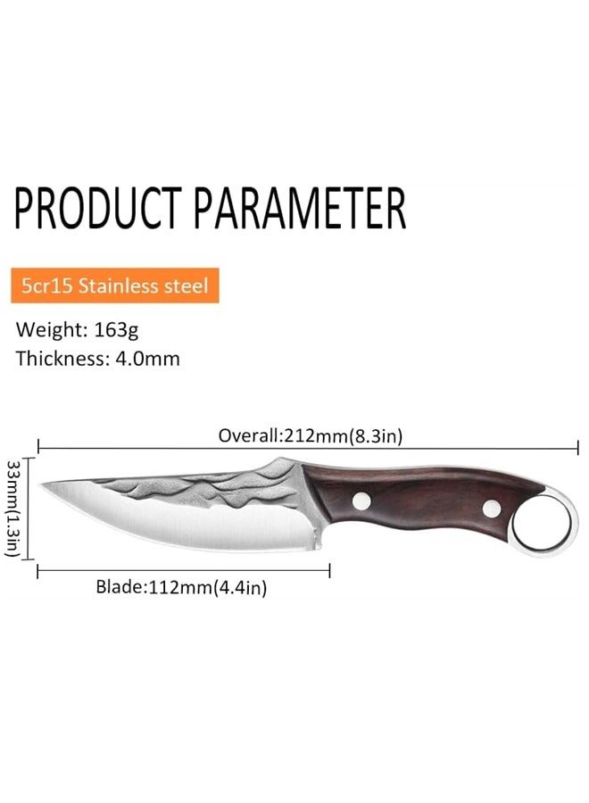 أوساويك سكين الشيف قطع اللحوم مطبخ الرص سكين من الفولاذ المقاوم للصدأ سكين تقطيع السكين عالية الصلابة سكين الجزار أدوات البقاء في الهواء الطلق مع غطاء - Image 2