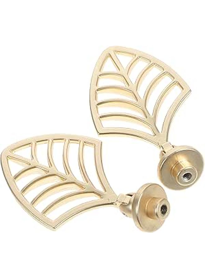 2pcs Gold Leaf Shape Cabinet Knobs Metal Drawer Pulls for Dresser Kitchen Cupboards Handles - Image 1