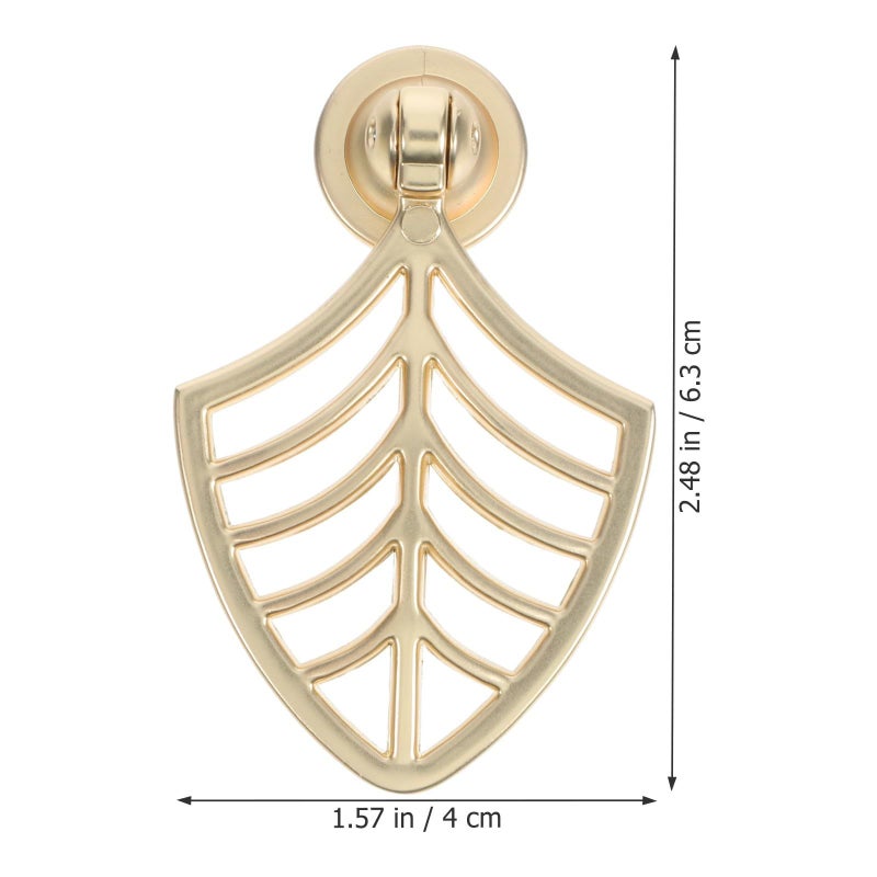 2pcs Gold Leaf Shape Cabinet Knobs Metal Drawer Pulls for Dresser Kitchen Cupboards Handles - Image 3