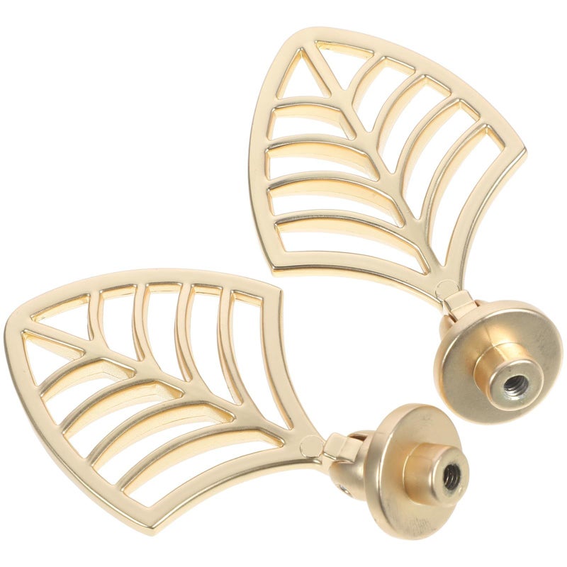 2pcs Gold Leaf Shape Cabinet Knobs Metal Drawer Pulls for Dresser Kitchen Cupboards Handles - Image 2