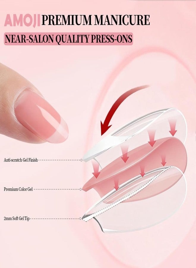 Amoji Dark Green Cat Eye Press On Nails，Glossy Emerald Shimmer Fake Nails，24Pcs Stick On Nails for Women - Image 5