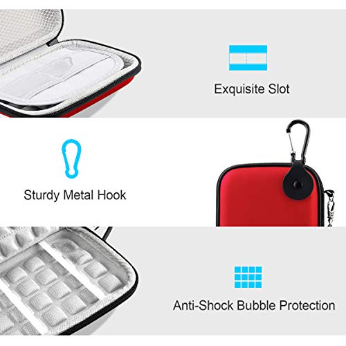 Lacdo Hard Drive Carrying Case for Western Digital WD Elements/WD My Passport/My Passport Ultra Portable External Hard Drive HDD 1TB 2TB 4TB 5TB 6TB USB 3.0 Protective Storage Travel Bag, Red - Image 4