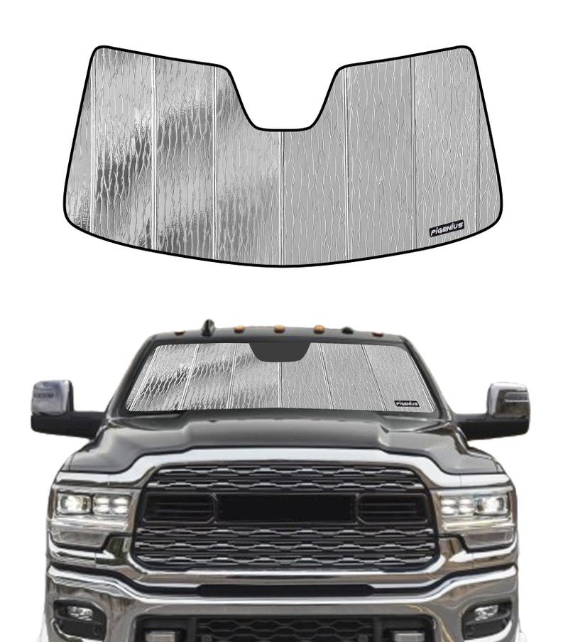 Pigenius Windshield Sun Shade for Ram 2500350045005500 20192025 with 5 inch Wide Sensor AstraGuard