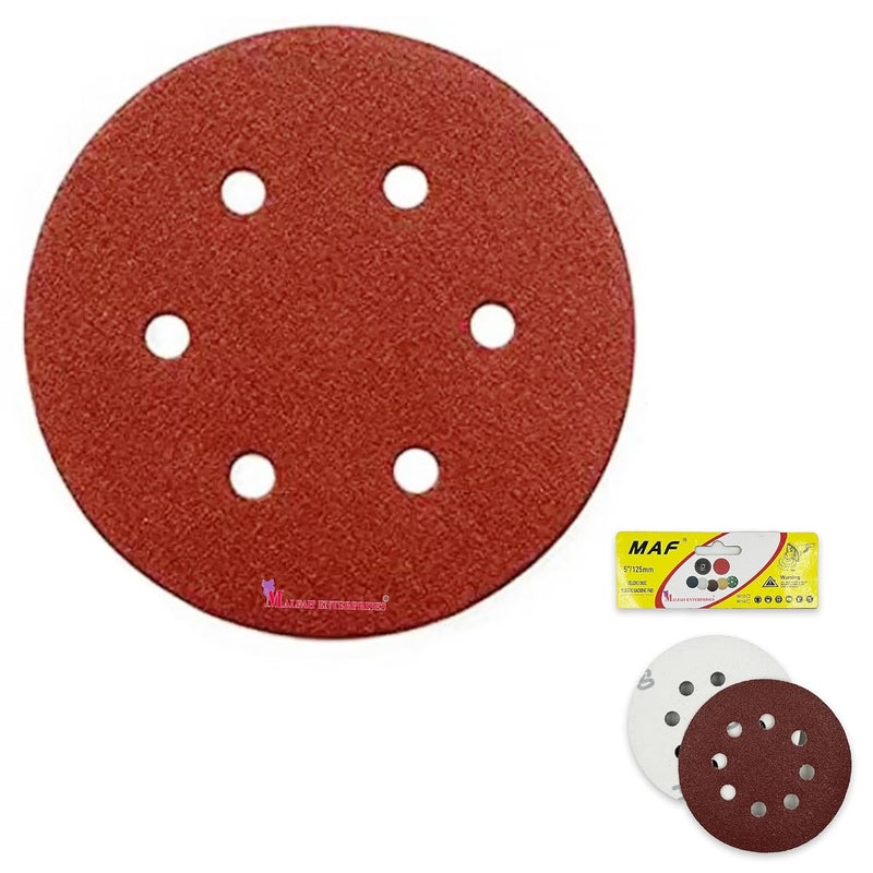 Malfah Enterprises Malfah Sanding Sheet For Random Orbital Sander 5 P 320 inch sanding disc paper round 125 mm abrasive sandpaper set for random orbital sander polisher 5X320 Grit 20 pcs  - Image 1
