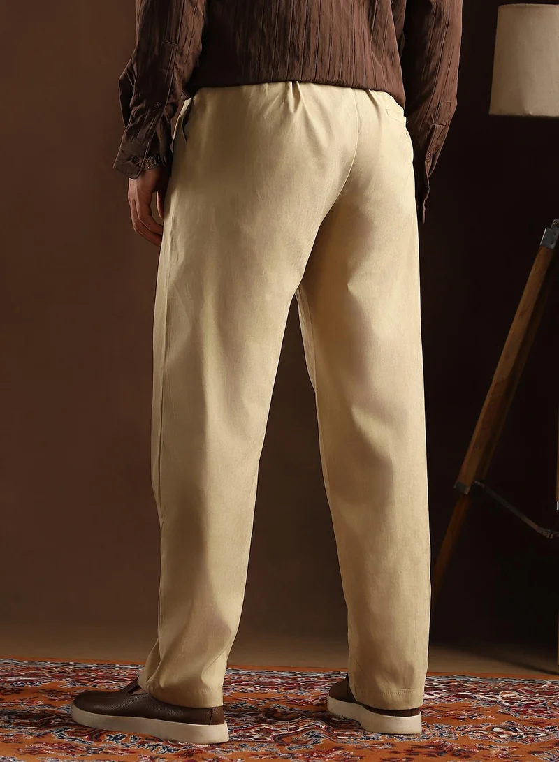 Campus Sutra Lightweight - Pleated Tailored Trousers