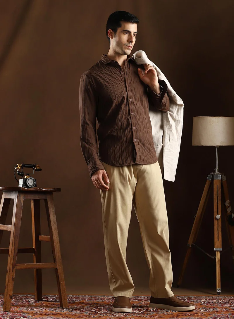 Campus Sutra Lightweight - Pleated Tailored Trousers