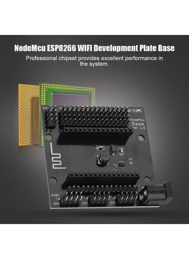Thoraya - NodeMcu Lua Black Metal ESP8266 WIFI Development Plate Base Expander Board Base - Image 1