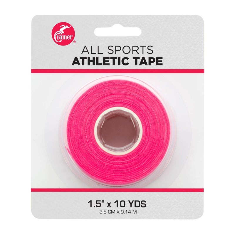 Cramer Team Color Athletic Tape 15 x 10 Yards Pink Easy Tear Sports Tape for Ankle Wrist Knee LatexFree Adhesive Strong Support Athletic Training Tape Roll