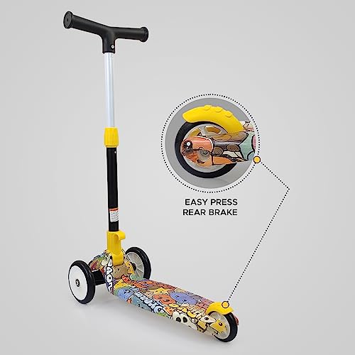 NHR Colorful Graffiti Scooty, 3 Wheel Scooter for Kids, Babies, Toddlers with Adjustable Height, Brake Scooter for Kids 3 to 10 Years (Multicolor) - Image 4