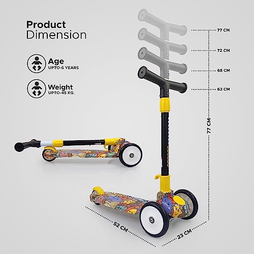 NHR Colorful Graffiti Scooty, 3 Wheel Scooter for Kids, Babies, Toddlers with Adjustable Height, Brake Scooter for Kids 3 to 10 Years (Multicolor) - Image 5