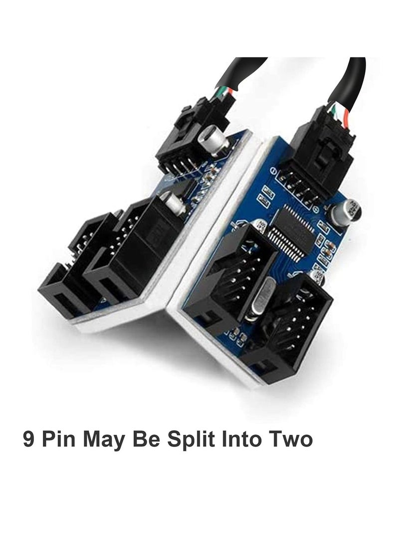 VKL 9pin USB Header Male 1 to 4 Female Extension Card USB 2.0 Splitter Cable Connector for Motherboard, Adapter Port Multiplier for CPU, WiFi Receiver, Fans, and RGB Light - Image 4