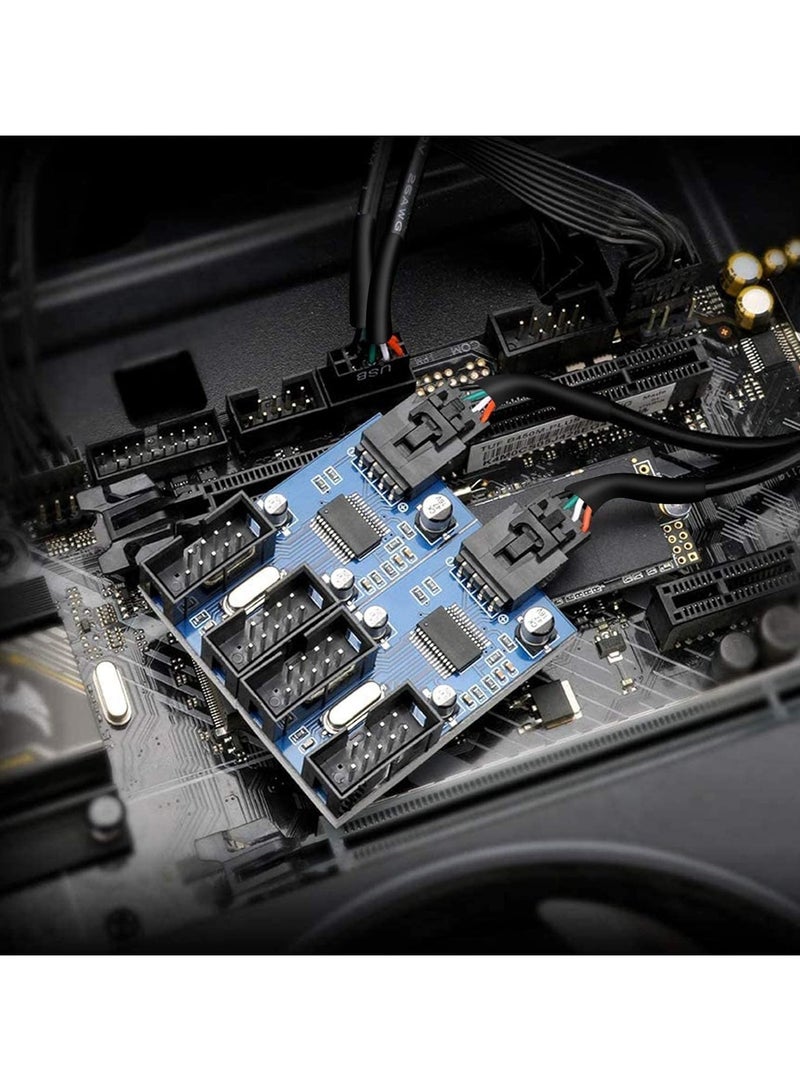 VKL 9pin USB Header Male 1 to 4 Female Extension Card USB 2.0 Splitter Cable Connector for Motherboard, Adapter Port Multiplier for CPU, WiFi Receiver, Fans, and RGB Light - Image 5